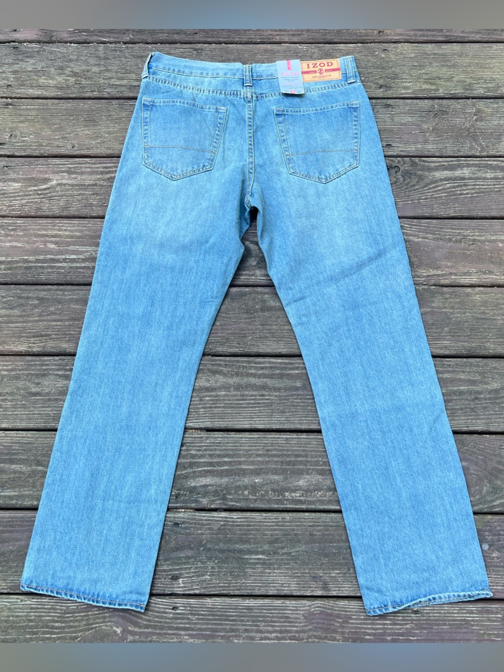 IZOD Men's Regular Fit Straight Leg Light Vintage Streetwear Jeans, $59.50|34x32
